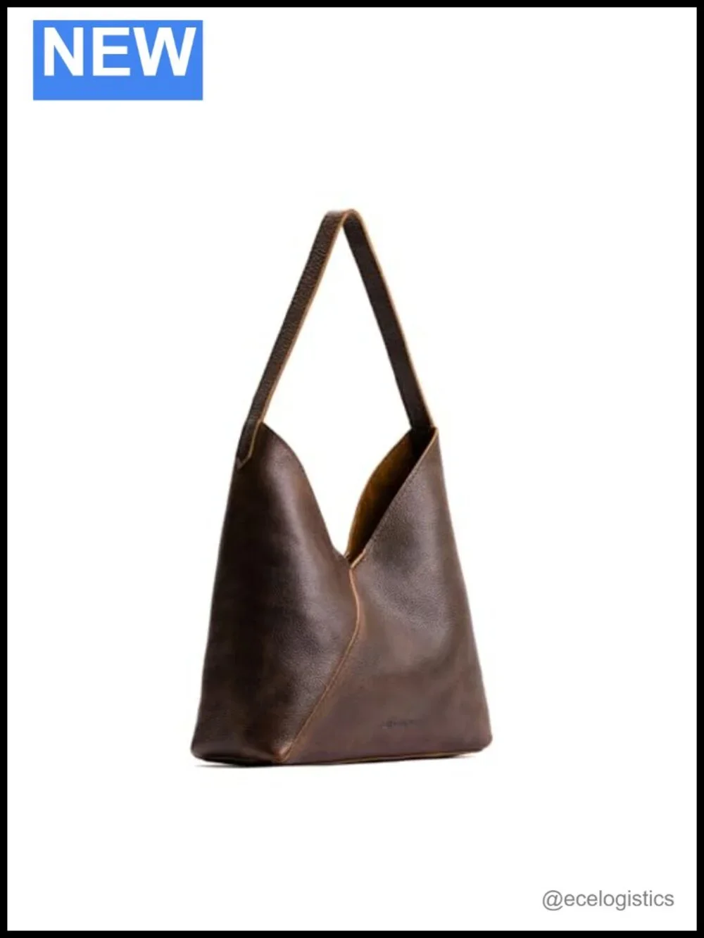 Handmade Full Grain Leather Slouchy Shoulder Bag Crossbody
